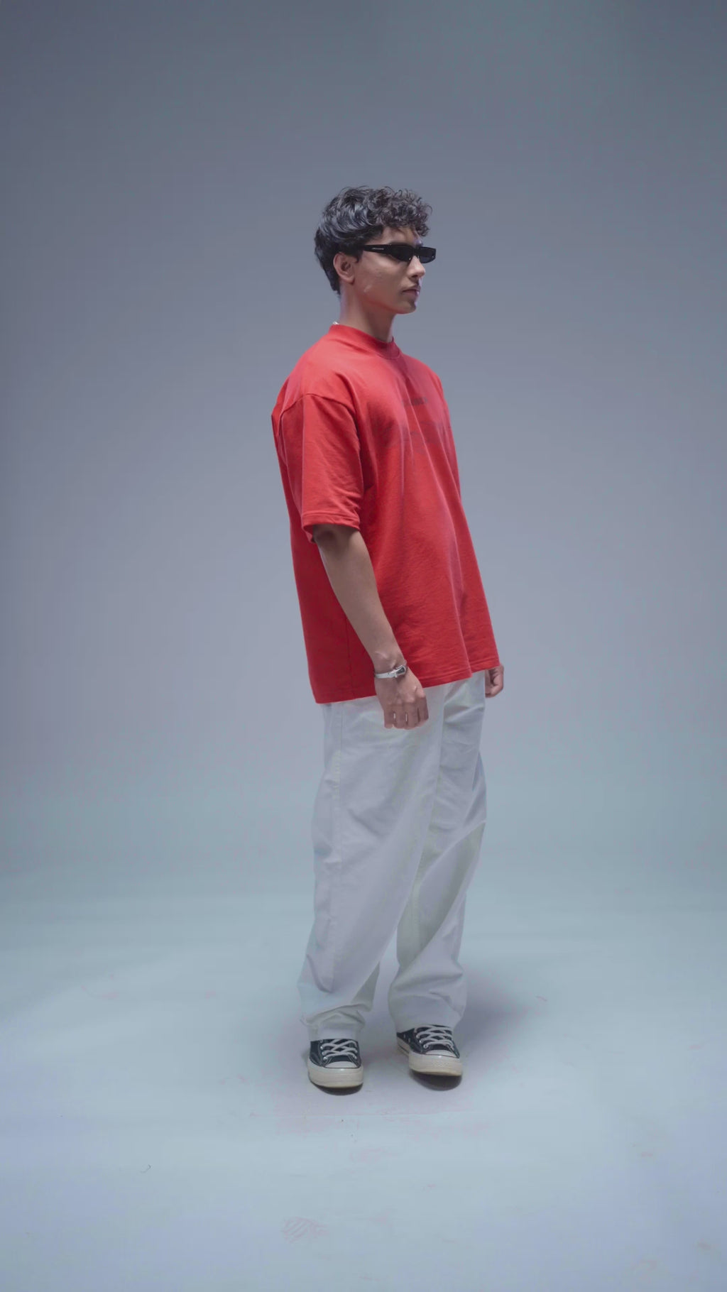 Red Sci-fi Delulu Oversized T-Shirt