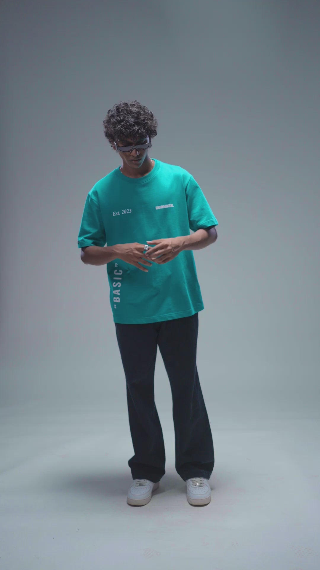 Basic Urban Cyan Oversized Tee